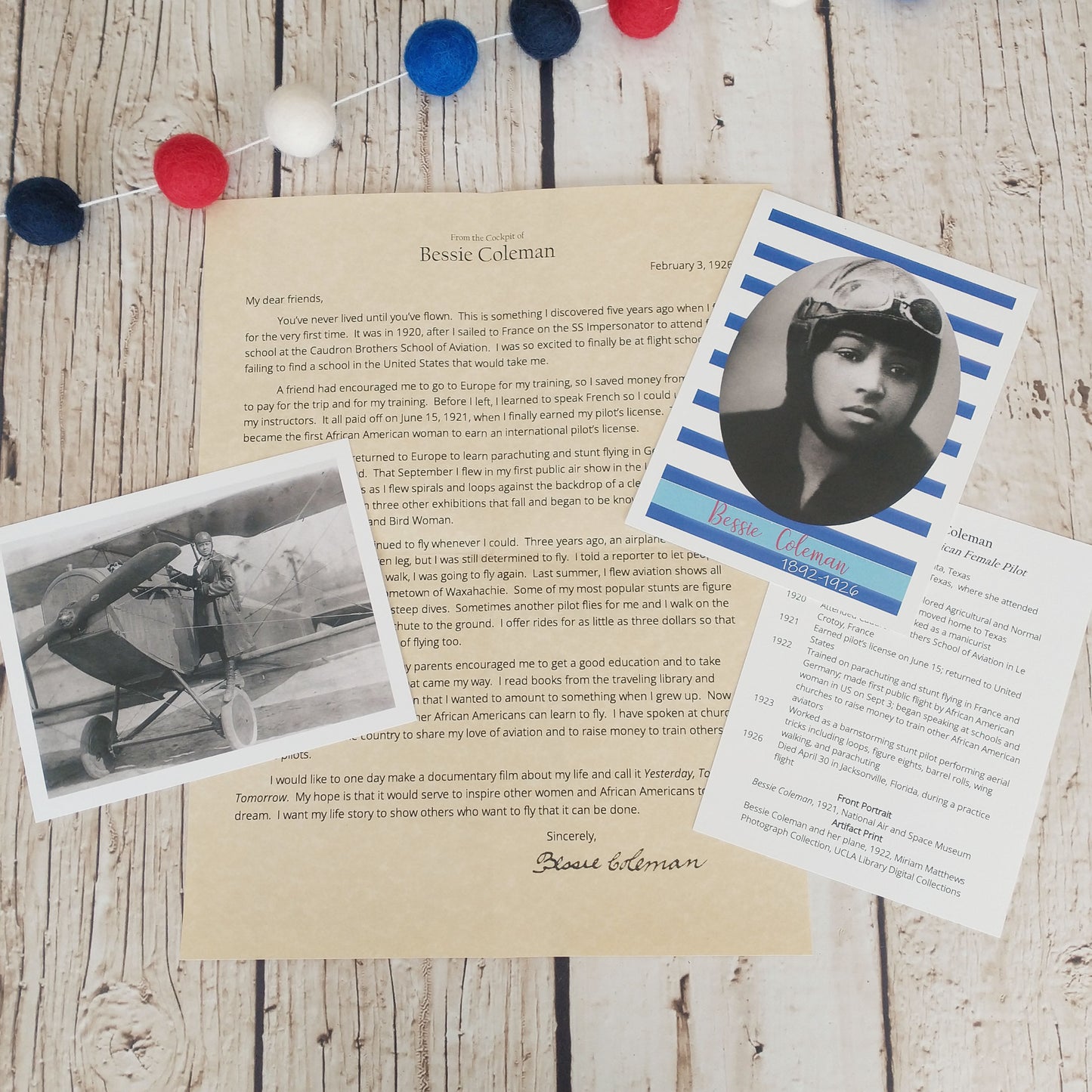 Bessie Coleman Heritage Letter