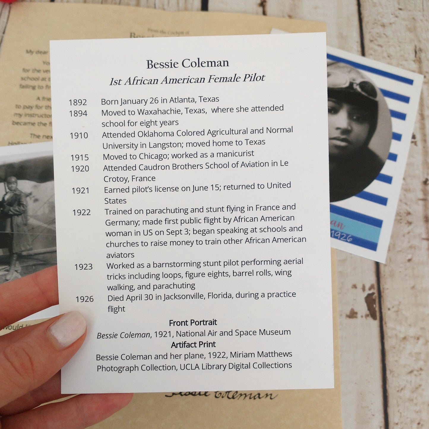 Bessie Coleman Timeline