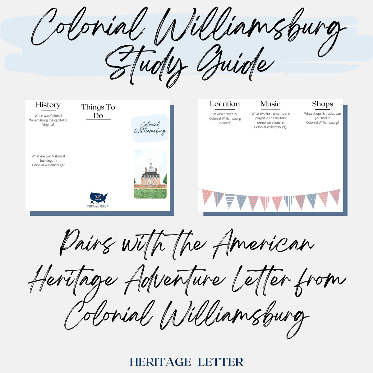 Colonial Williamsburg Unit Study Heritage Letter