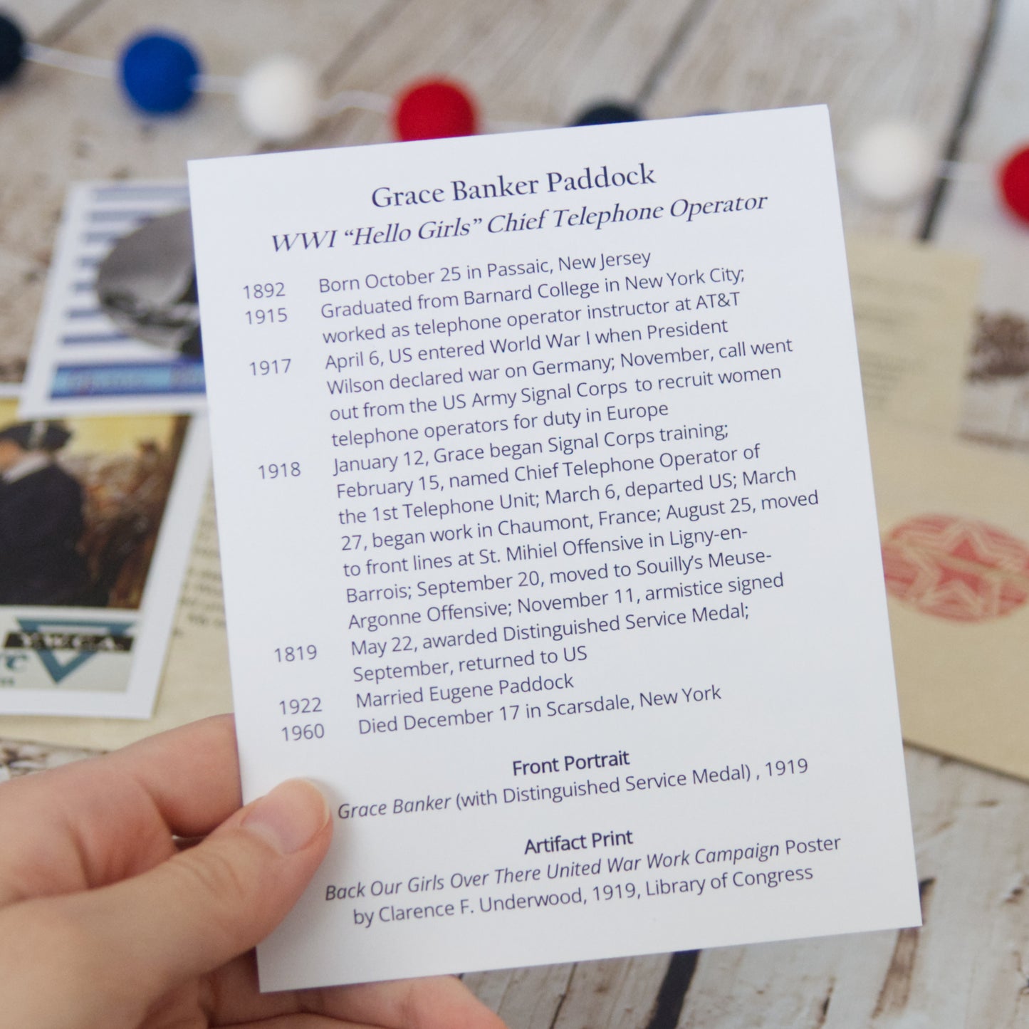 Grace Banker Timeline Card