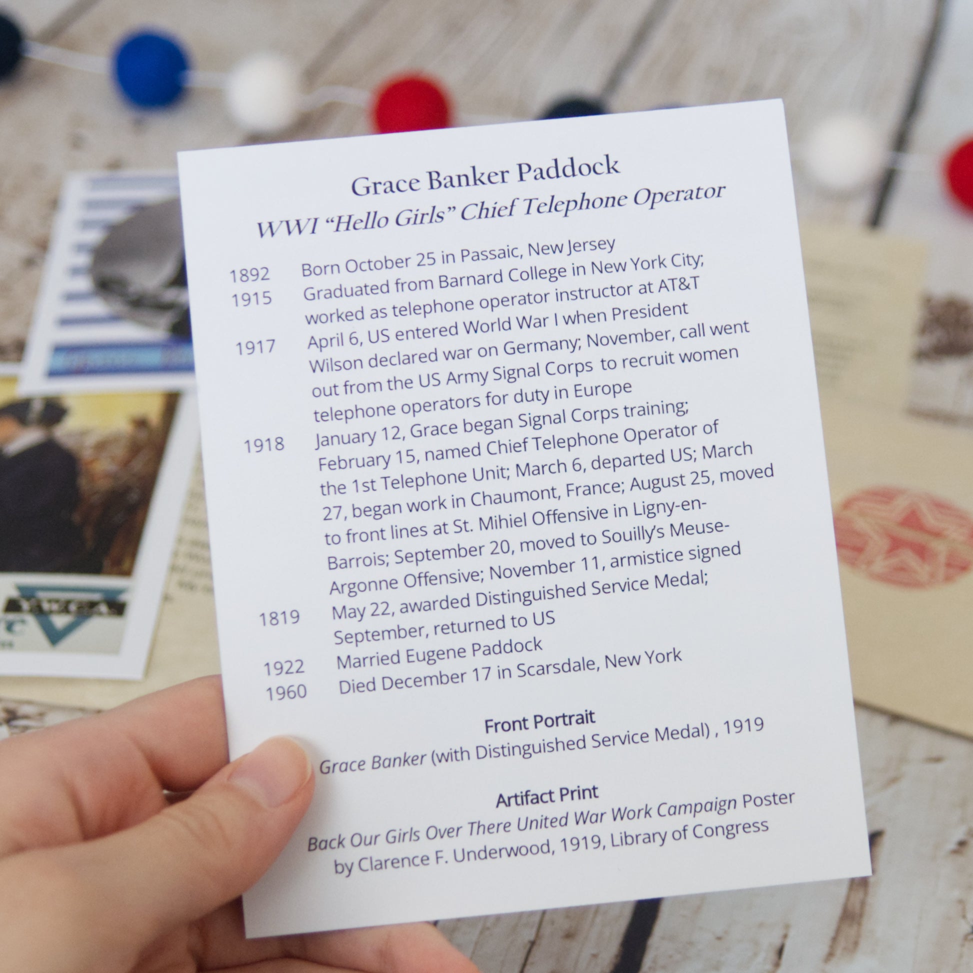 Grace Banker Timeline Card