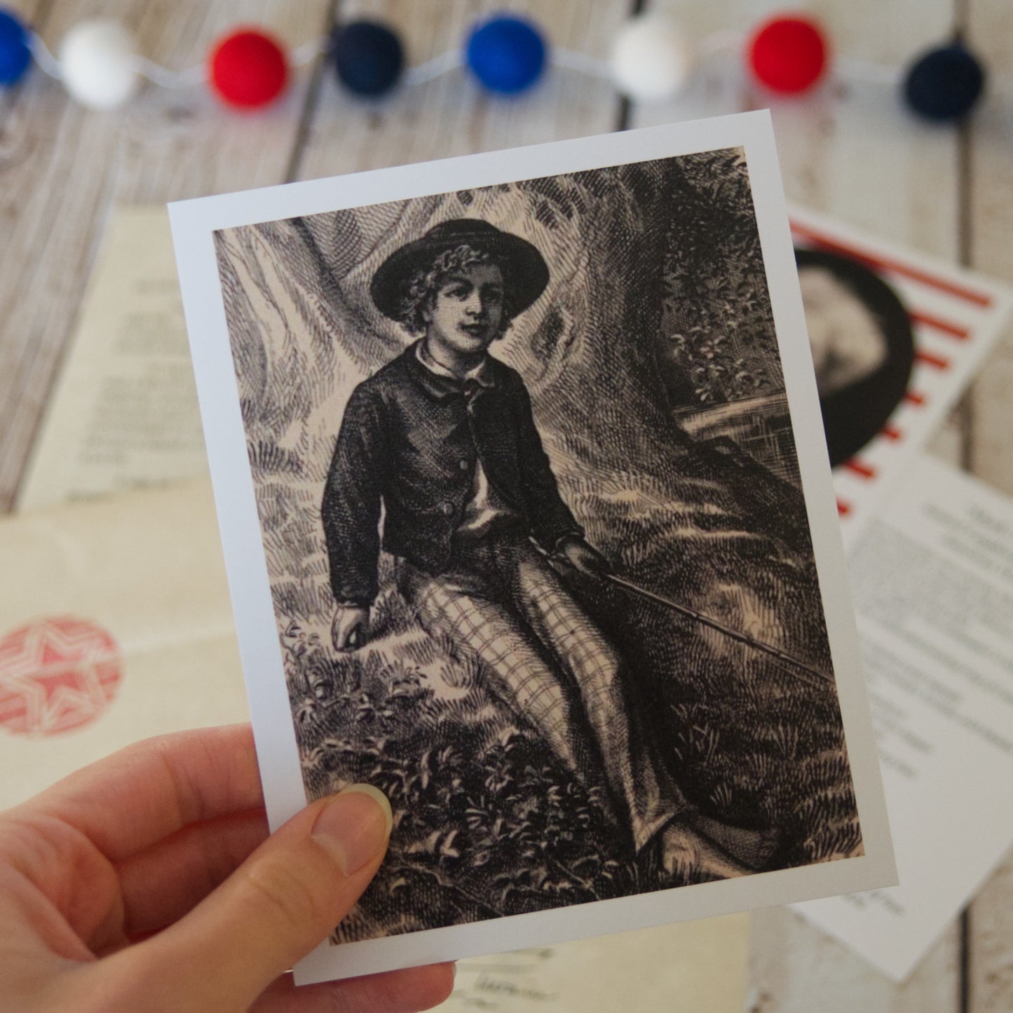 Adventures of Tom Sawyer Mark Twain Heritage Letter Artifact Card