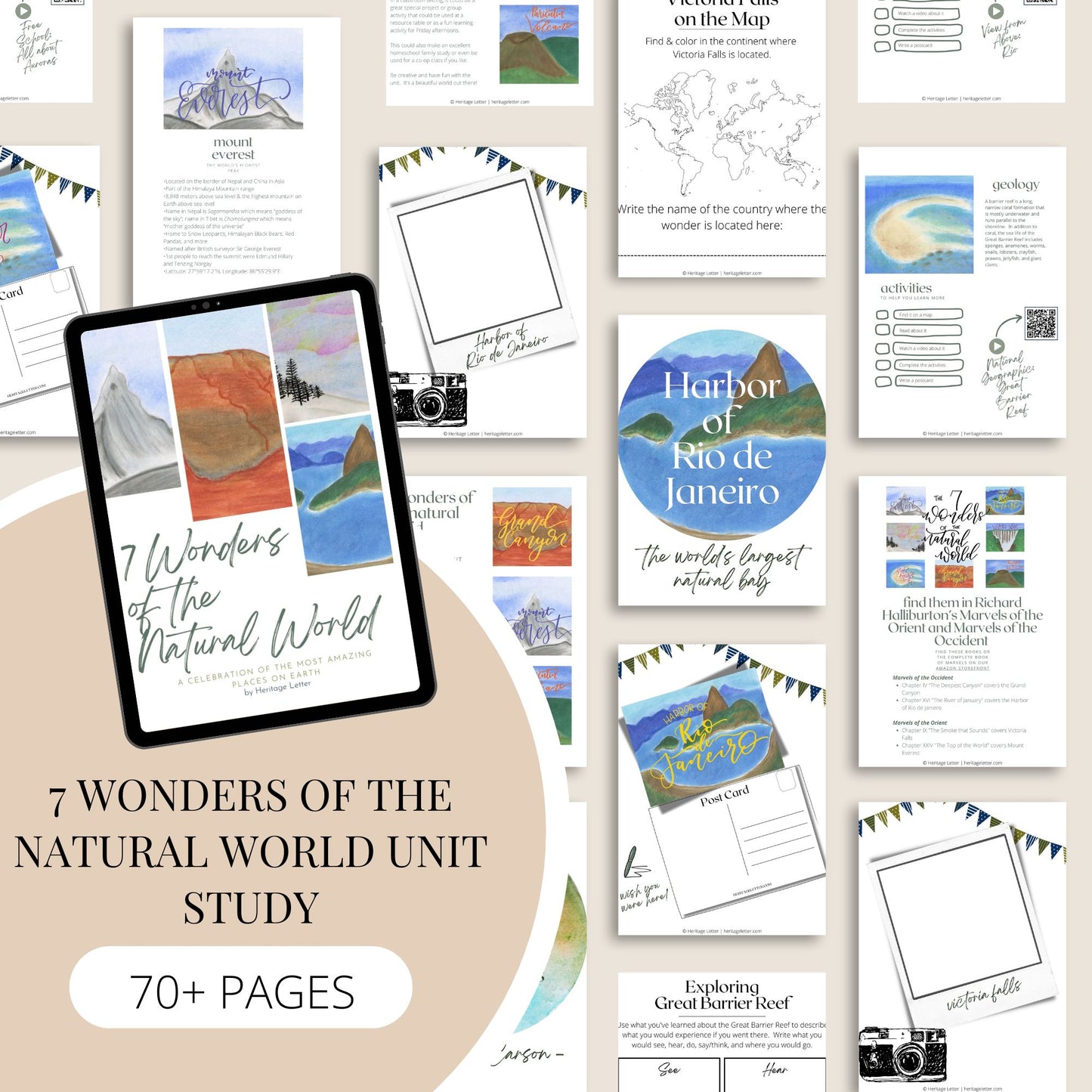 7 Wonders of the Natural World Unit Study