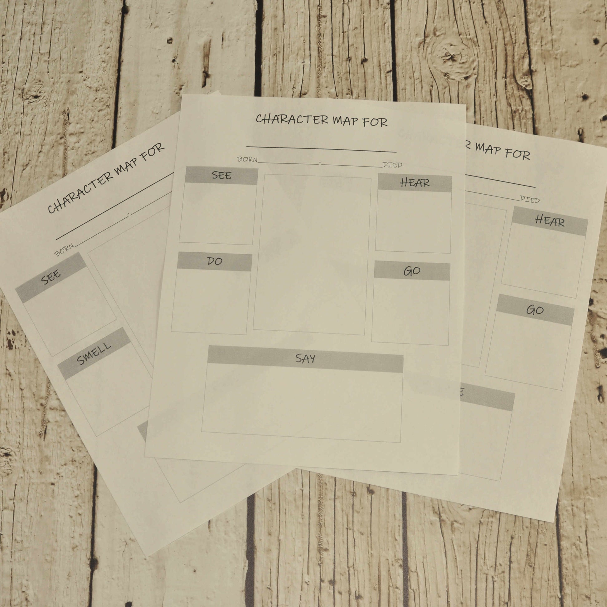 Character Mapping Printables