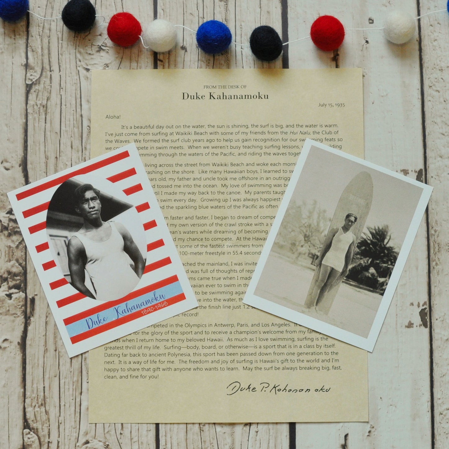 Duke Kahanamoku Heritage Letter