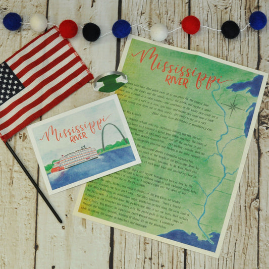 Mississippi River Adventure Letter: Digital Download