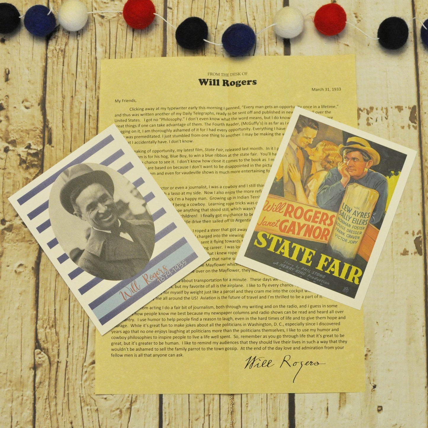 Will Rogers Letter: Digital Download