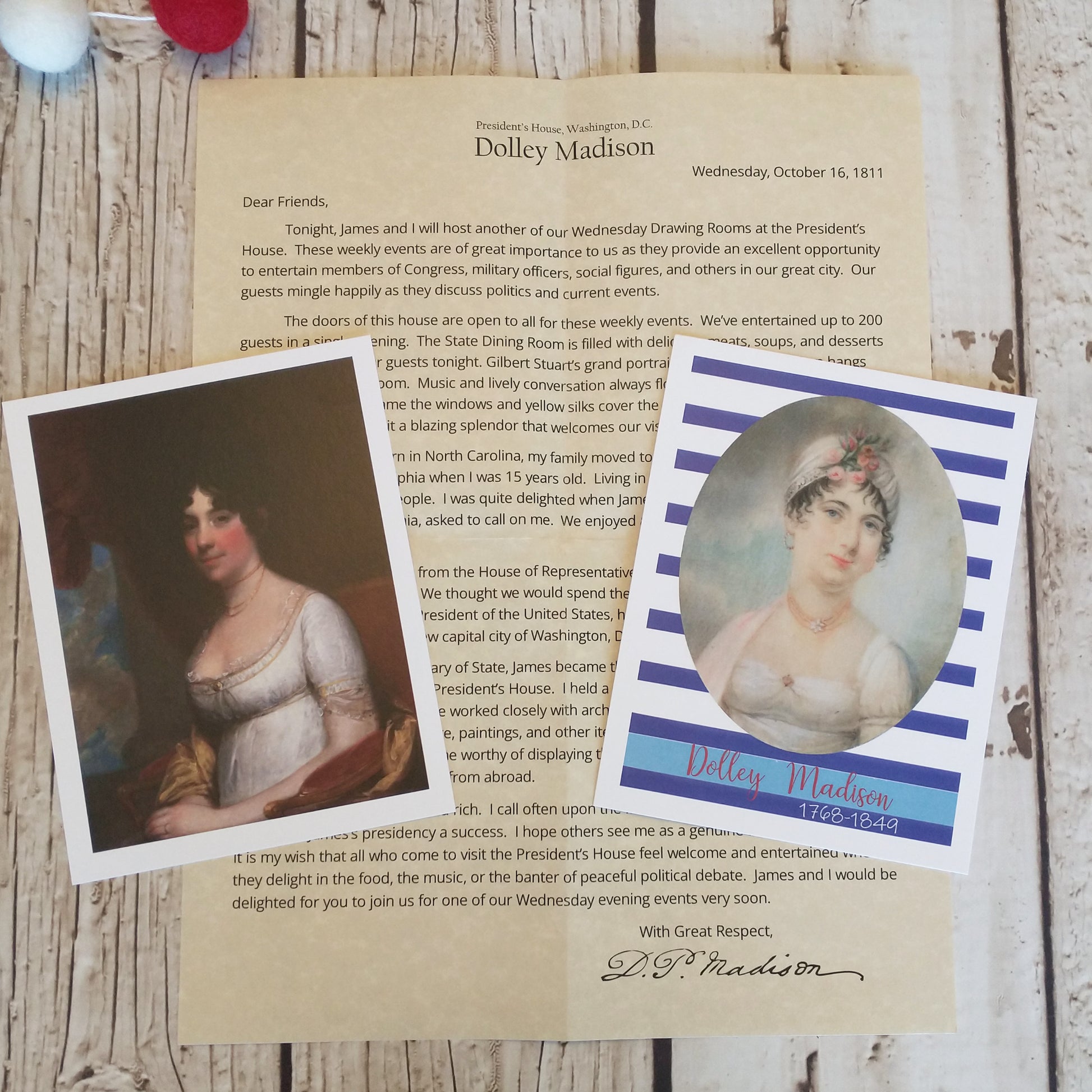 Dolley Madison Heritage Letter