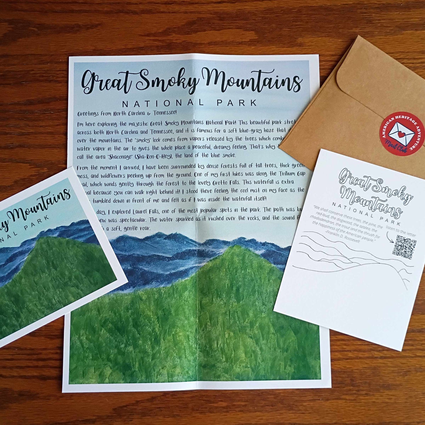 Great Smoky Mountains National Park Adventure Letter