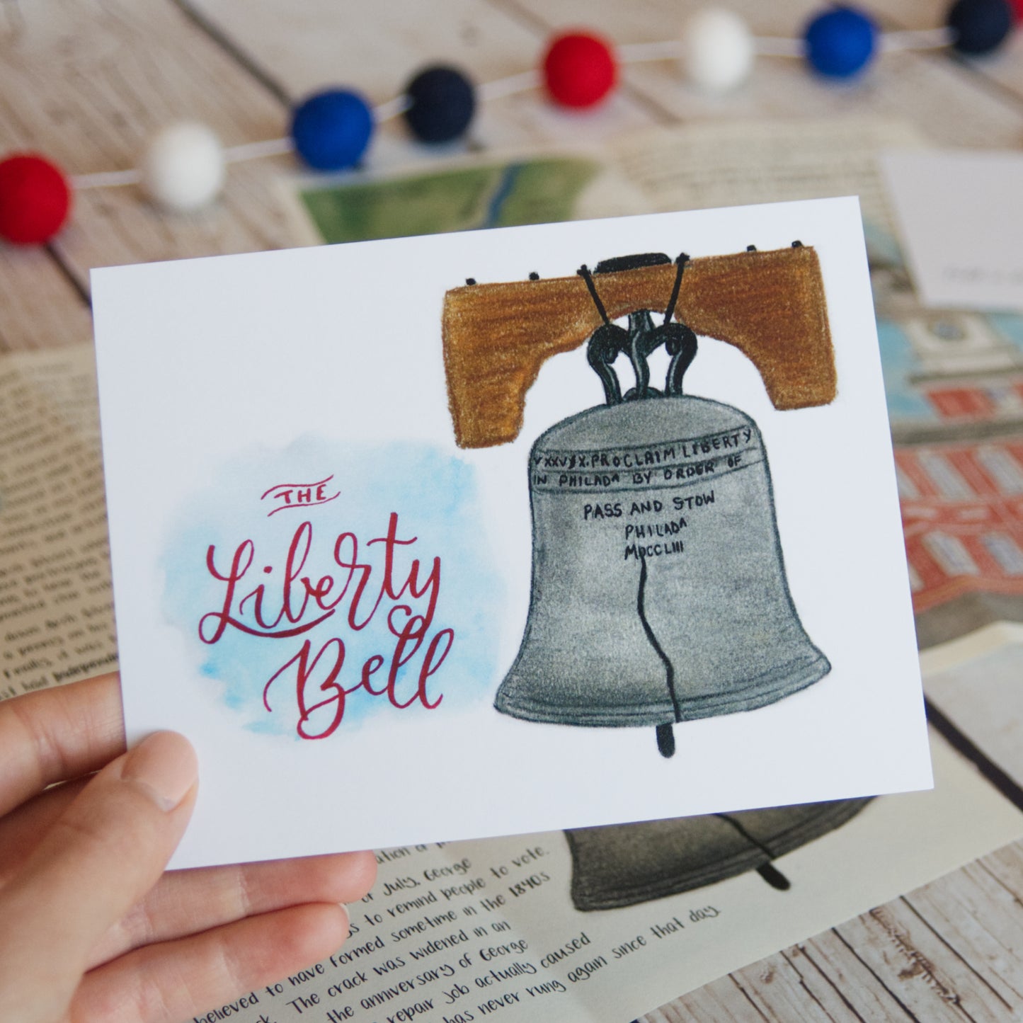 Liberty Bell Postcard for Kids