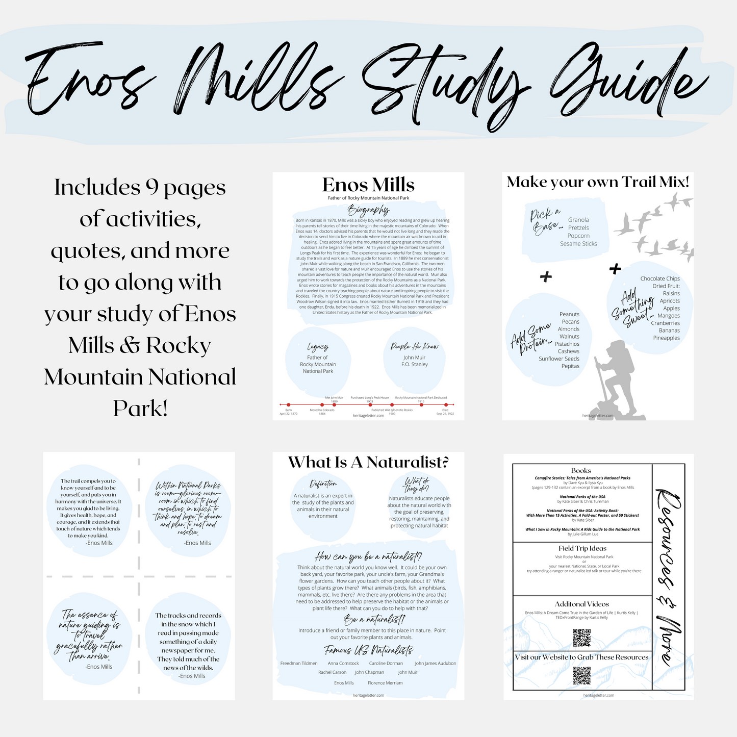 Enos Mills Study Guide