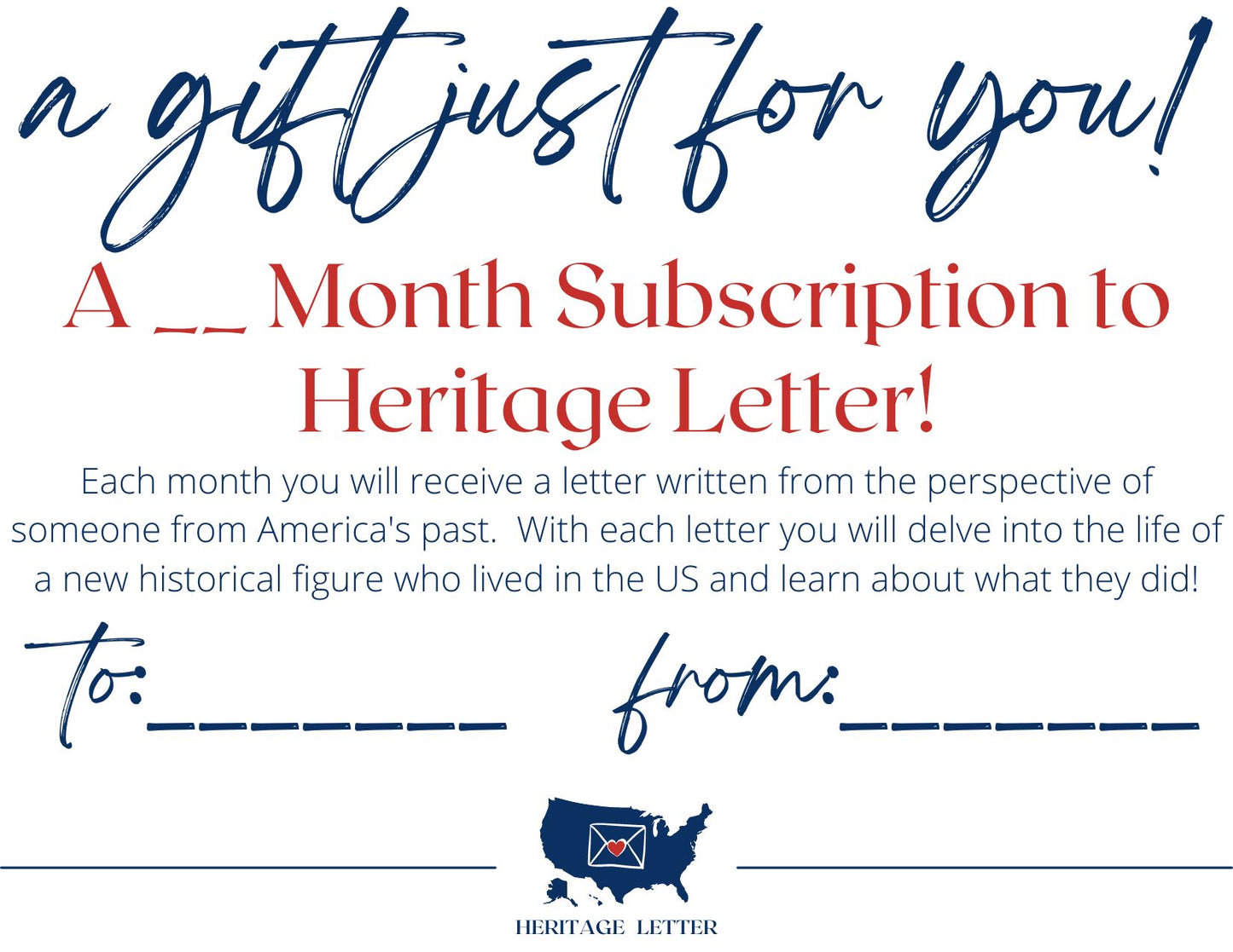 Heritage Letter Gift Card
